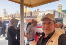 “موكب الأحرار” في مديرية سجناء الدجيل يقدم خدماته لزوار الأربعين في سامراء