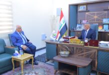 الخدران يستقبل مسؤول المتابعة في رئاسة الوزراء عن ديالى لبحث ملفات السجناء السياسيين