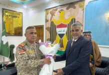 مدير عام دائرة العلاقات والإعلام يقدّم التهنئة لقائد عمليات ديالى بمناسبة عيد الجيش